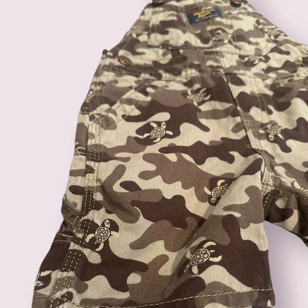 Baby Toddler 18 Mon OshKosh B'Gosh Camo Turtle Print Overalls